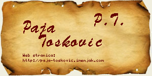 Paja Tošković vizit kartica